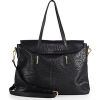 Elizabeth and James Pyramid Pebbled-Leather Satchel photo