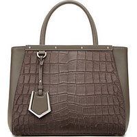 Fendi 2Jours Petite Crocodile-Embossed Calf Hair & Leather Shopper photo