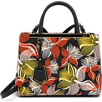 Fendi 2Jours Petite Orchid-Print Satchel photo