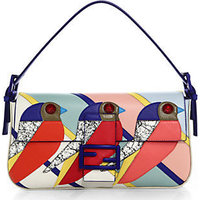 Fendi 3 Birds Leather & Snakeskin Baguette photo