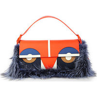 Fendi Monster Fox Fur Baguette Shoulder Bag photo