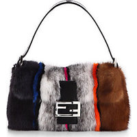 Fendi Striped Mink Fur Baguette photo