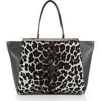 Furla Exclusively for Saks Fifth Avenue Cortina Leopard-Print Calf Hair & Leather Tote photo