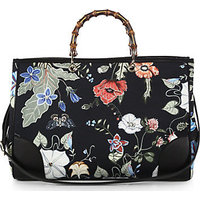 Gucci Bamboo Shopper Large Flora Knight Canvas Tote photo