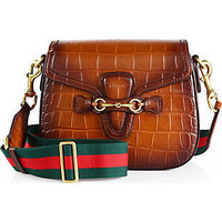 Gucci Lady Web Hand-Stained Crocodile Shoulder Bag photo