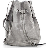 Halston Heritage Crocodile-Embossed Bucket Bag photo