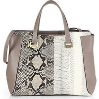 Jimmy Choo Alfie Medium Python-Embossed Tote photo