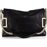 Jimmy Choo Ally Studded Mixed-Media Shoulder Bag photo