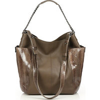 Jimmy Choo Anna Leather & Snakeskin Shoulder Bag photo