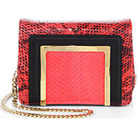 Jimmy Choo Ava Glossy Snakeskin Mini Shoulder Bag photo