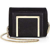 Jimmy Choo Ava Shimmer Mixed-Media Chain Shoulder Bag photo