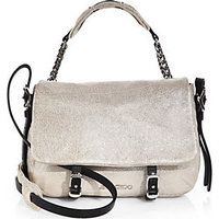 Jimmy Choo Becka Metallic Leather Shoulder Bag photo