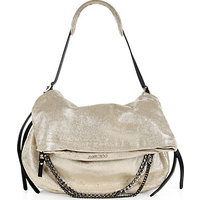 Jimmy Choo Biker Metallic Leather Shoulder Bag photo