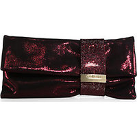 Jimmy Choo Chandra Shimmer Suede Clutch photo