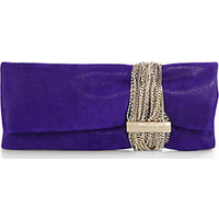 Jimmy Choo Chandra Shimmer Suede Multi-Chain Clutch photo