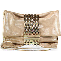 Jimmy Choo Chandra Shimmer Suede Shoulder Bag photo