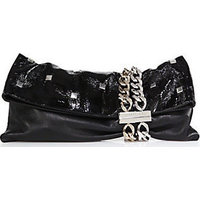 Jimmy Choo Chandra Studded Matte & Patent Leather Clutch photo