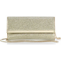 Jimmy Choo Milla Chain-Strap Glittered Wallet photo