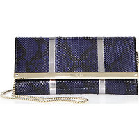 Jimmy Choo Milla Python & Metallic Leather Clutch photo