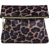 Jimmy Choo Nyla Leopard-Print Calf Hair Folded Pouch photo