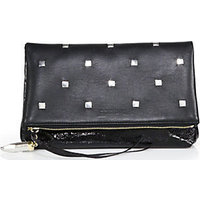 Jimmy Choo Penelope Studded Matte & Patent Leather Clutch photo