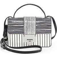 Jimmy Choo Rebel Striped Snakeskin Crossbody Bag photo