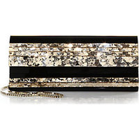 Jimmy Choo Sweetie Striped Sequined Acrylic Clutch photo