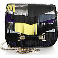 Jimmy Choo Zadie Colorblock Leather, Suede & Snakeskin Fringed Crossbody Bag photo