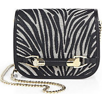 Jimmy Choo Zadie Mini Zebra-Patterned Leather & Raffia Crossbody Bag photo