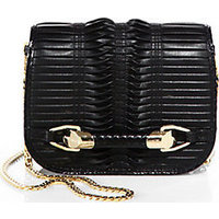 Jimmy Choo Zadie Pleated, Coated Leather Flap Bag photo