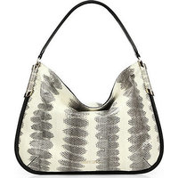 Jimmy Choo Zoe Sea Snake & Leather Hobo Bag photo