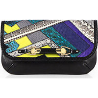 Jimmy Choo Zora Graphic Snakeskin Patchwork Clutch photo