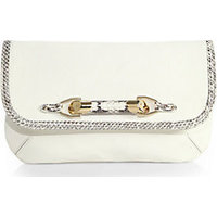 Jimmy Choo Zora Leather & Snakeskin Clutch photo