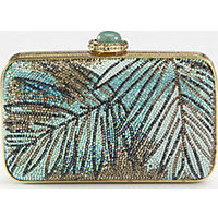 Judith Leiber Fern Motif Crystal Clutch photo