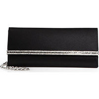 Judith Leiber Jeweled Tuxedo Satin Clutch photo