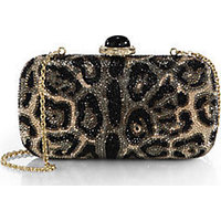 Judith Leiber New Soap Dish Leopard Swarovski-Crystal Clutch photo