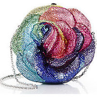 Judith Leiber Rose Multicolor Swarovski Crystal Clutch photo