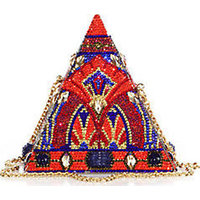 Judith Leiber Swarovski Crystal & Sodalite Pyramid Clutch photo