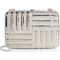 Judith Leiber Swarovski Crystal Striped Rectangle Minaudiere photo