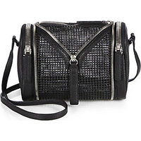 KARA Double Date Mesh & Leather Shoulder Bag photo