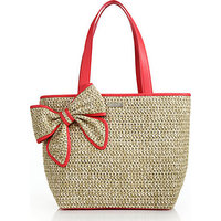 Kate Spade New York Belle Place Straw & Leather Bow Tote photo