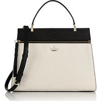 Kate Spade New York Shaw Street Snakeskin-Embossed Bicolor Leather Satchel photo