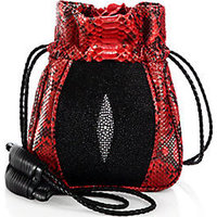 Khirma New York Mignonne Snakeskin & Stingray Pouch photo