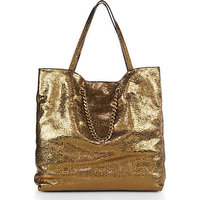 Lanvin Carry Me Medium Metallic Snake-Embossed Leather Tote photo