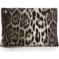 Lanvin Large Leopard Fabric Clutch photo