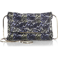 Lanvin Mai Tai Snake-Embossed Envelope Chain Bag photo