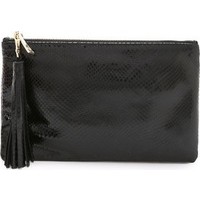 Lauren Merkin Handbags Snake Embossed Small Tassel Pouch photo