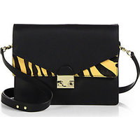 Loeffler Randall Agenda Leather & Calf Hair Shoulder Bag photo