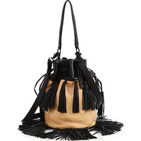 Loeffler Randall Industry Two-Tone Tasseled Leather Bucket Bag photo