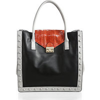 Loeffler Randall Leather & Snakeskin Work Tote photo